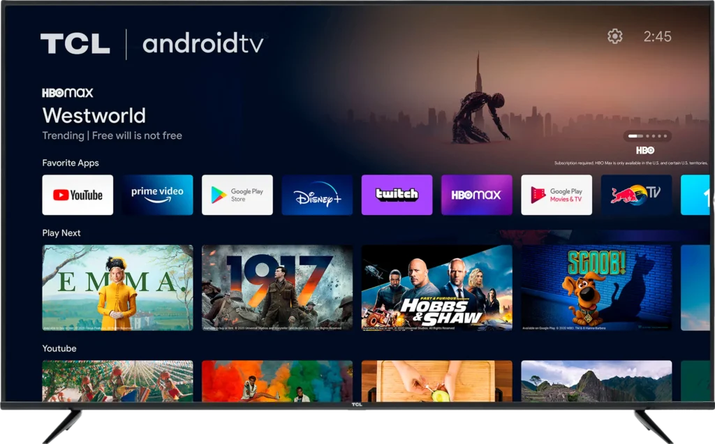 Strong8K IPTV streaming on Android TV interface
